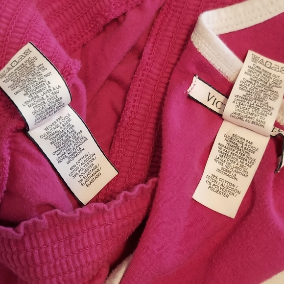 VS Angel Heart Shirt and Shorty Shorts Pink & Black Matching Set Small - Picture 2 of 10